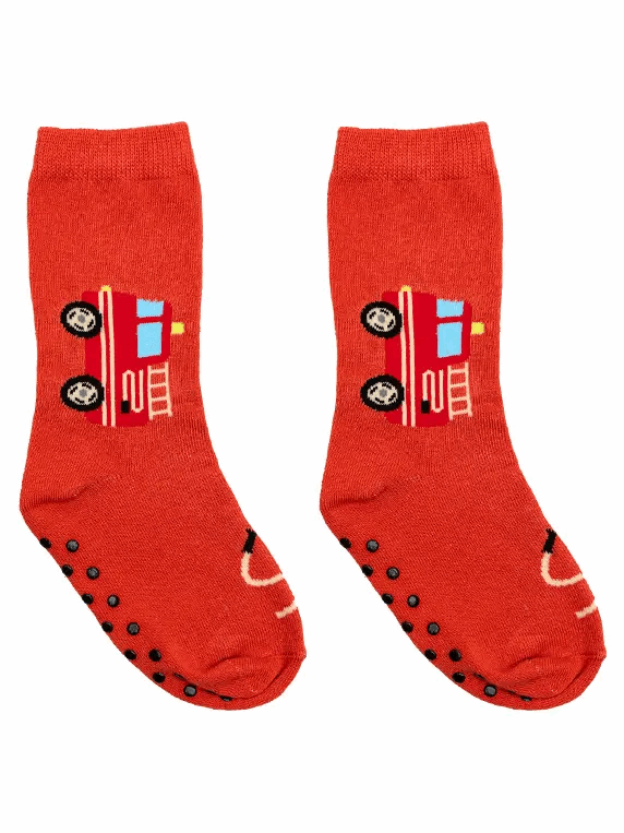 Kids 3D Packaged Crew Socks - Firetruck