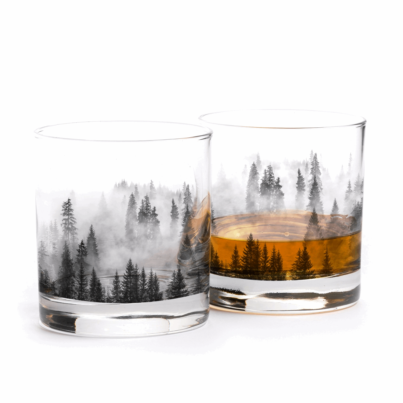 Forest and Clouds Rocks Glasses