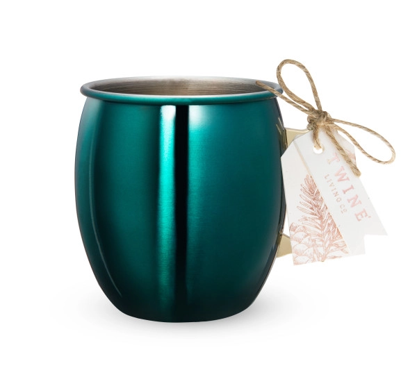 Emerald Green & Gold-Plated Stainless Steel Moscow Mule Mug