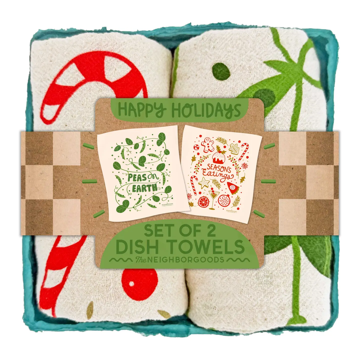Peas on Earth - Holiday Tea Towel Set of 2