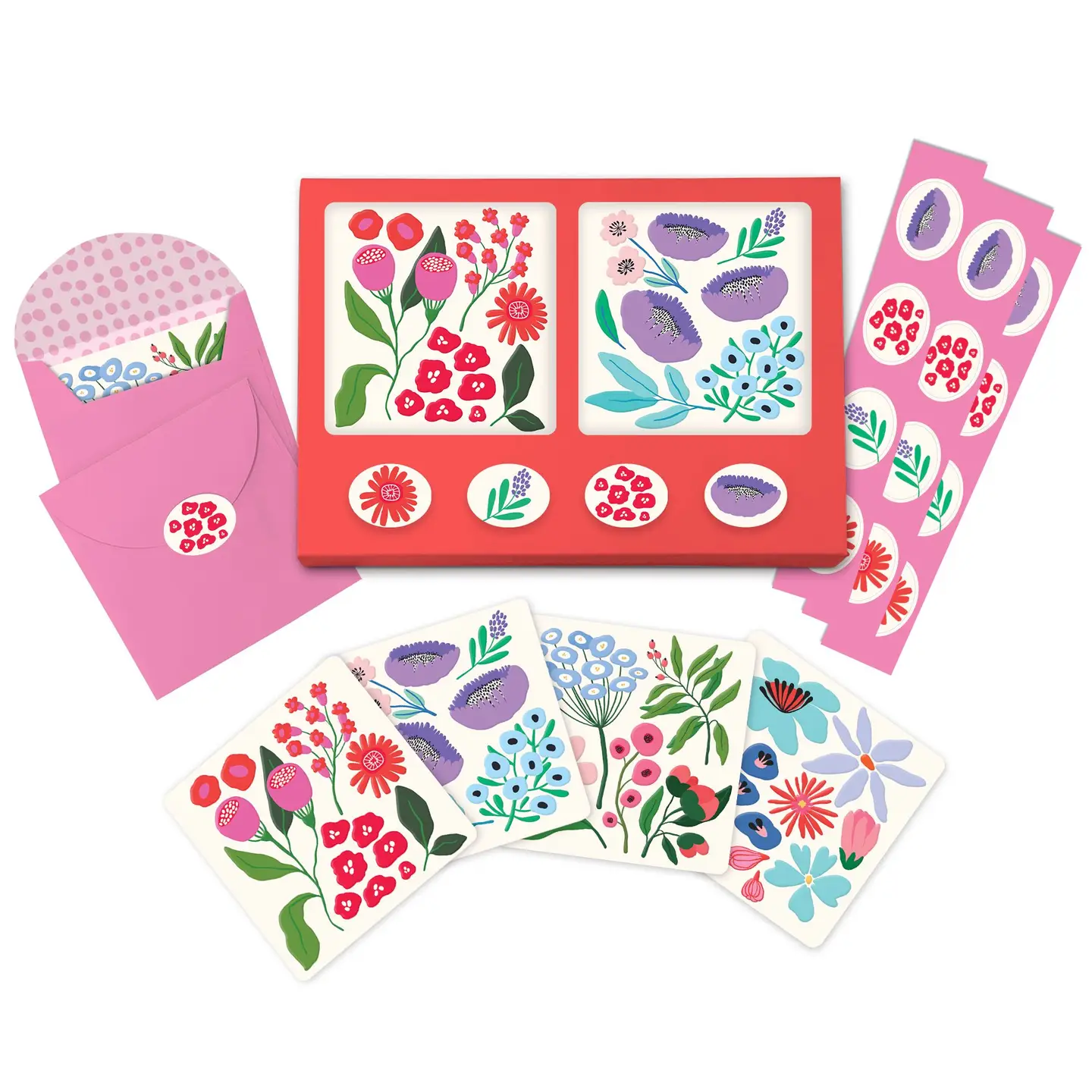 Botanical Bliss Assorted Mini Note Card Set with Stickers