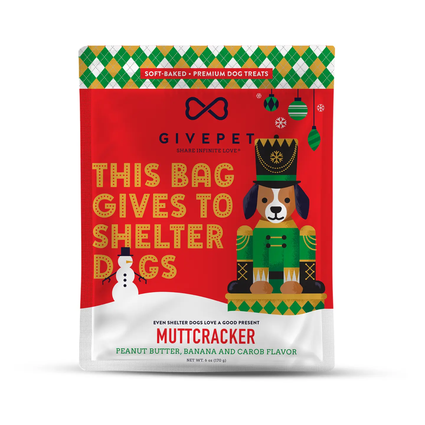 Muttcracker Peanut Butter, Banana and Carob Flavor Dog Treats