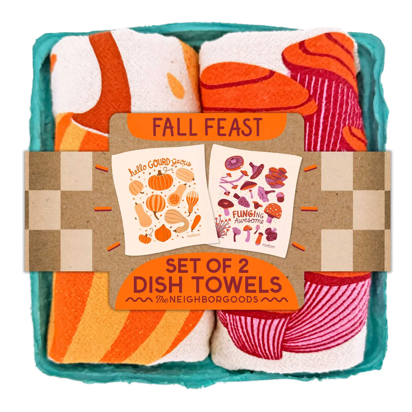 Fall Feast (Mushroom, Gourd) - Tea Towel Set of 2