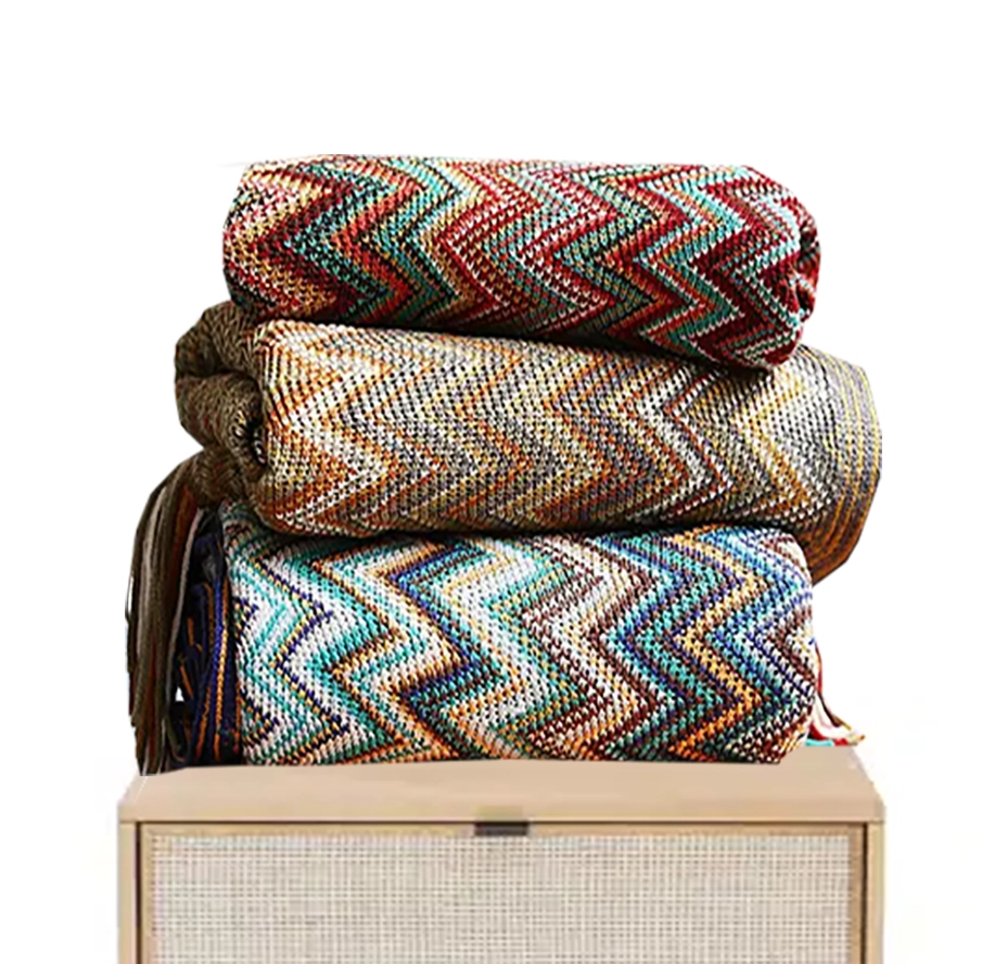 Zig Zag Soft Boho Throw Blanket