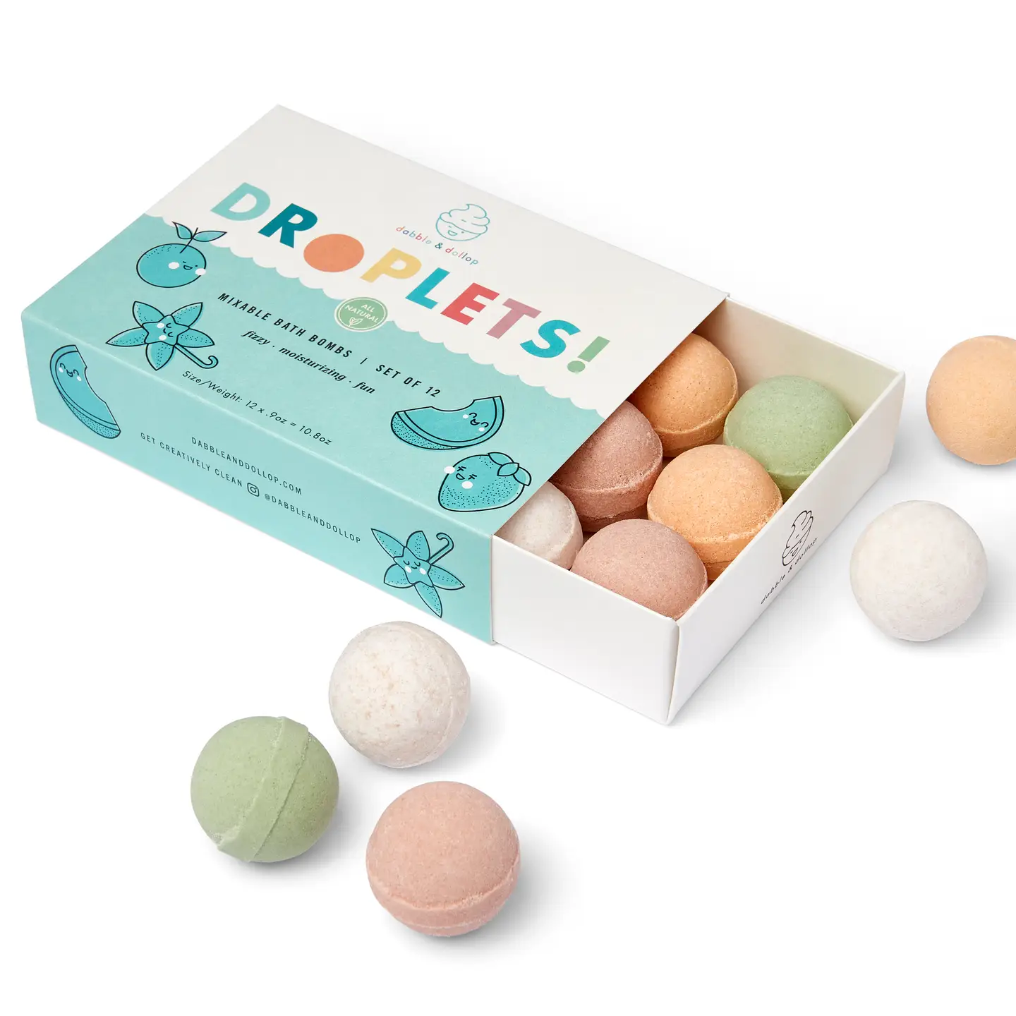 Dabble + Dollop All-Natural Mini Bath Bombs - Original Fruit Scents