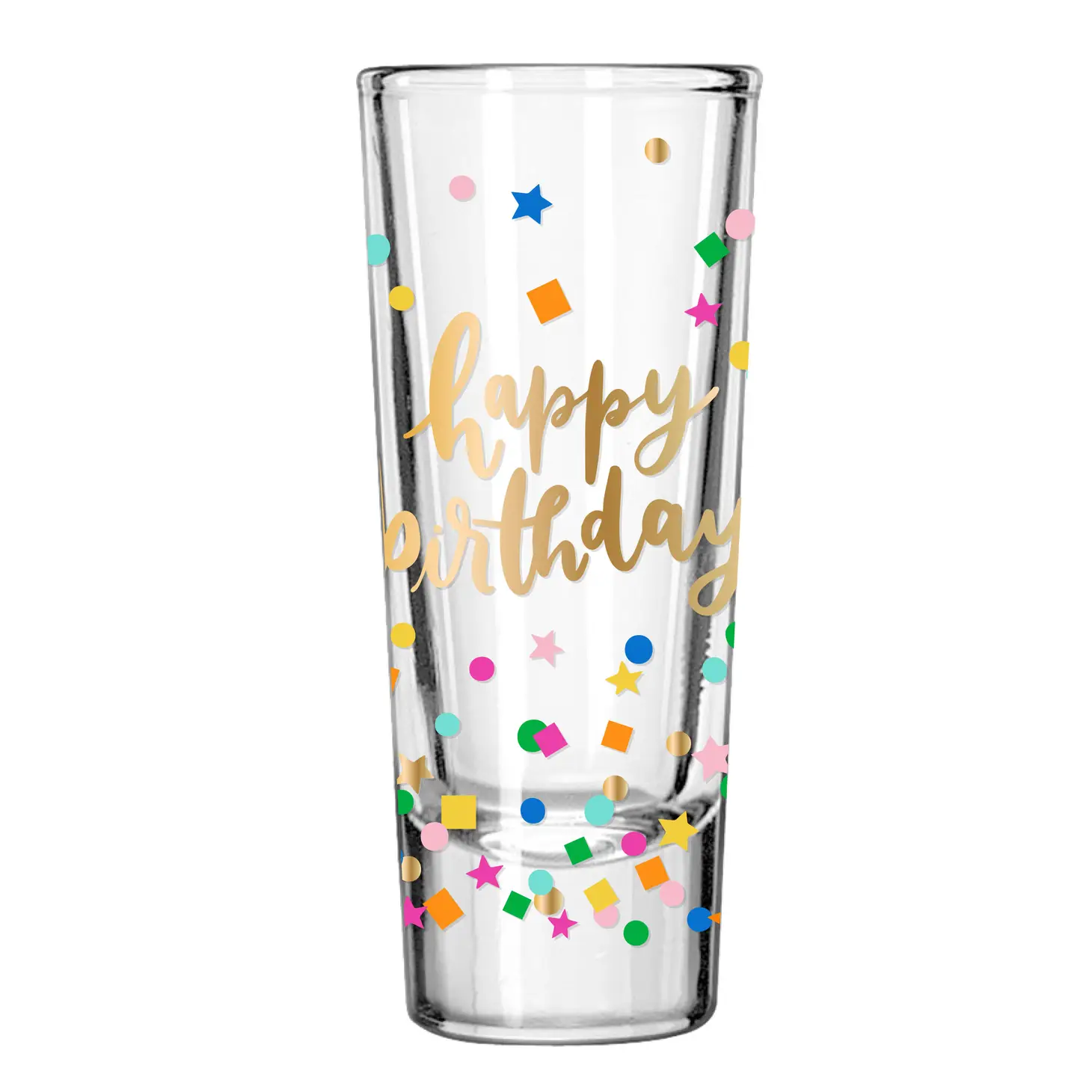 Happy Birthday Confetti Shot Glass