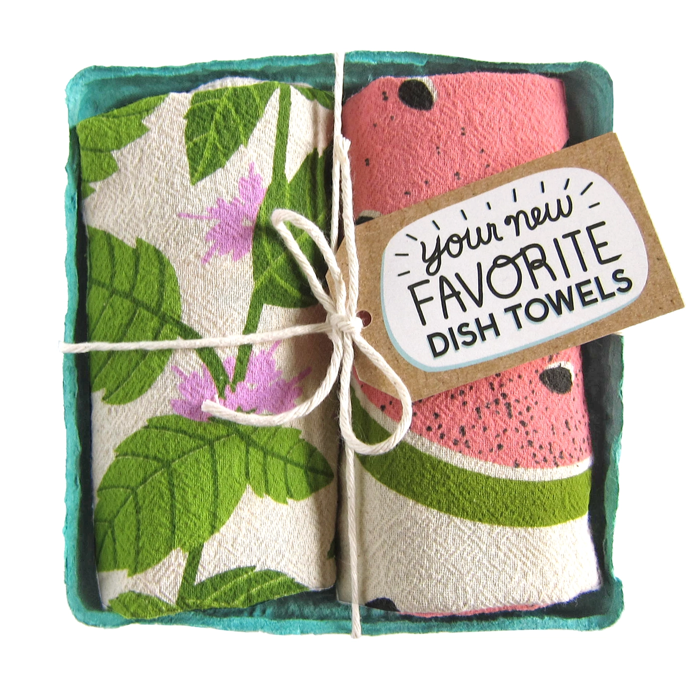 Mint and Melon - Tea Towel Set of 2