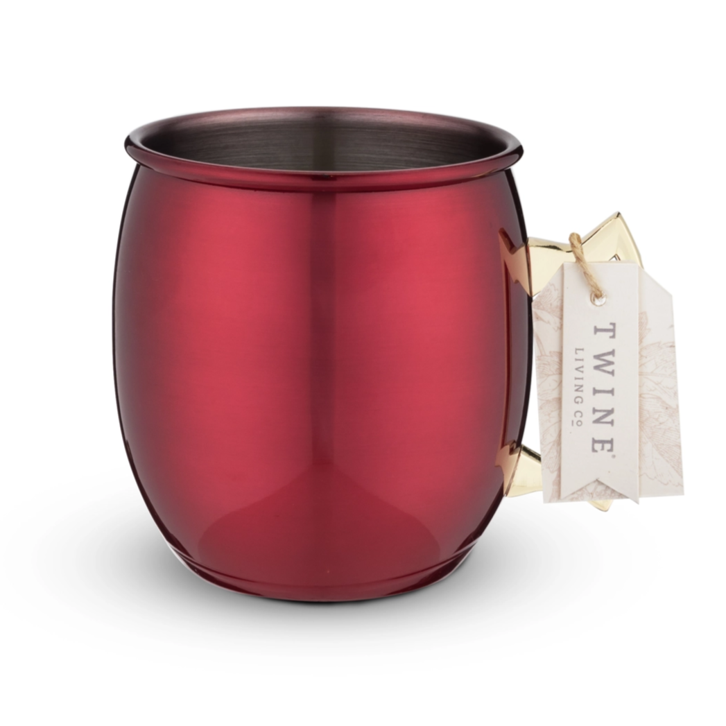 Ruby Red & Gold-Plated Stainless Steel Moscow Mule Mug