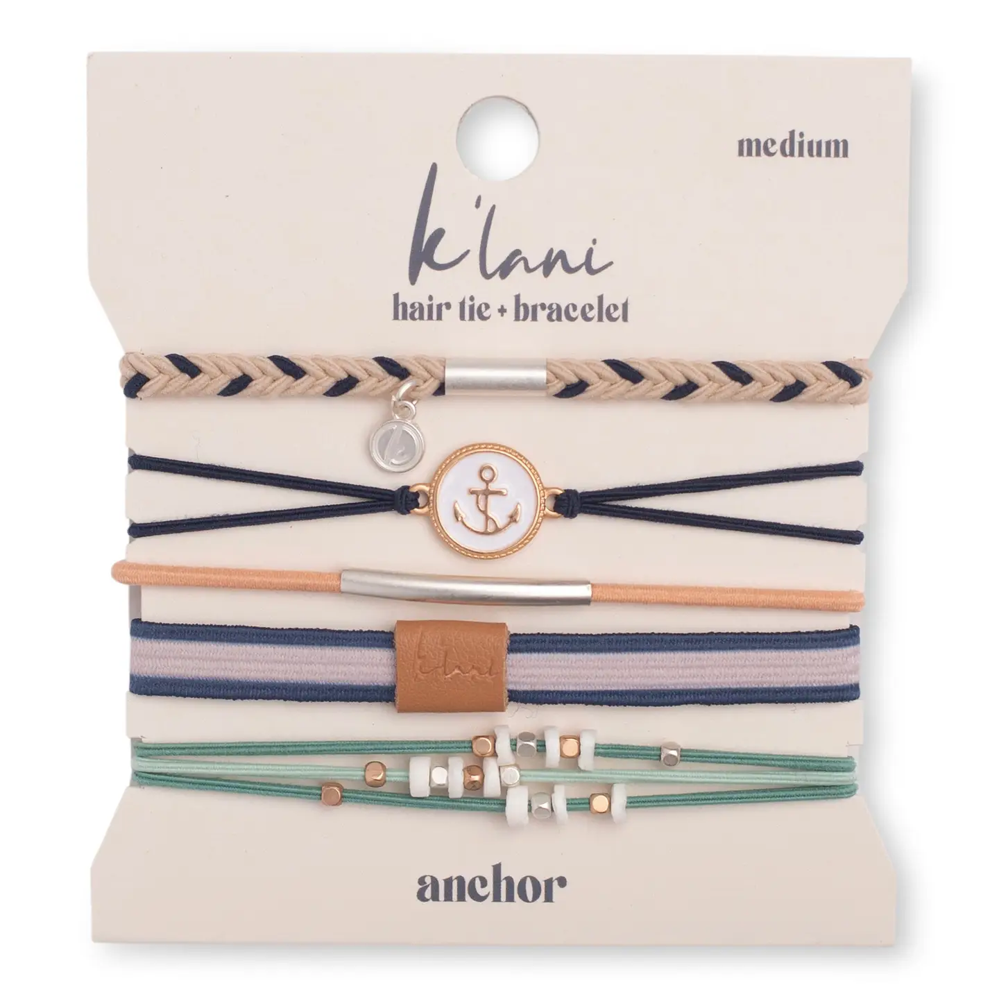 Anchor Hair Tie Bracelet Set