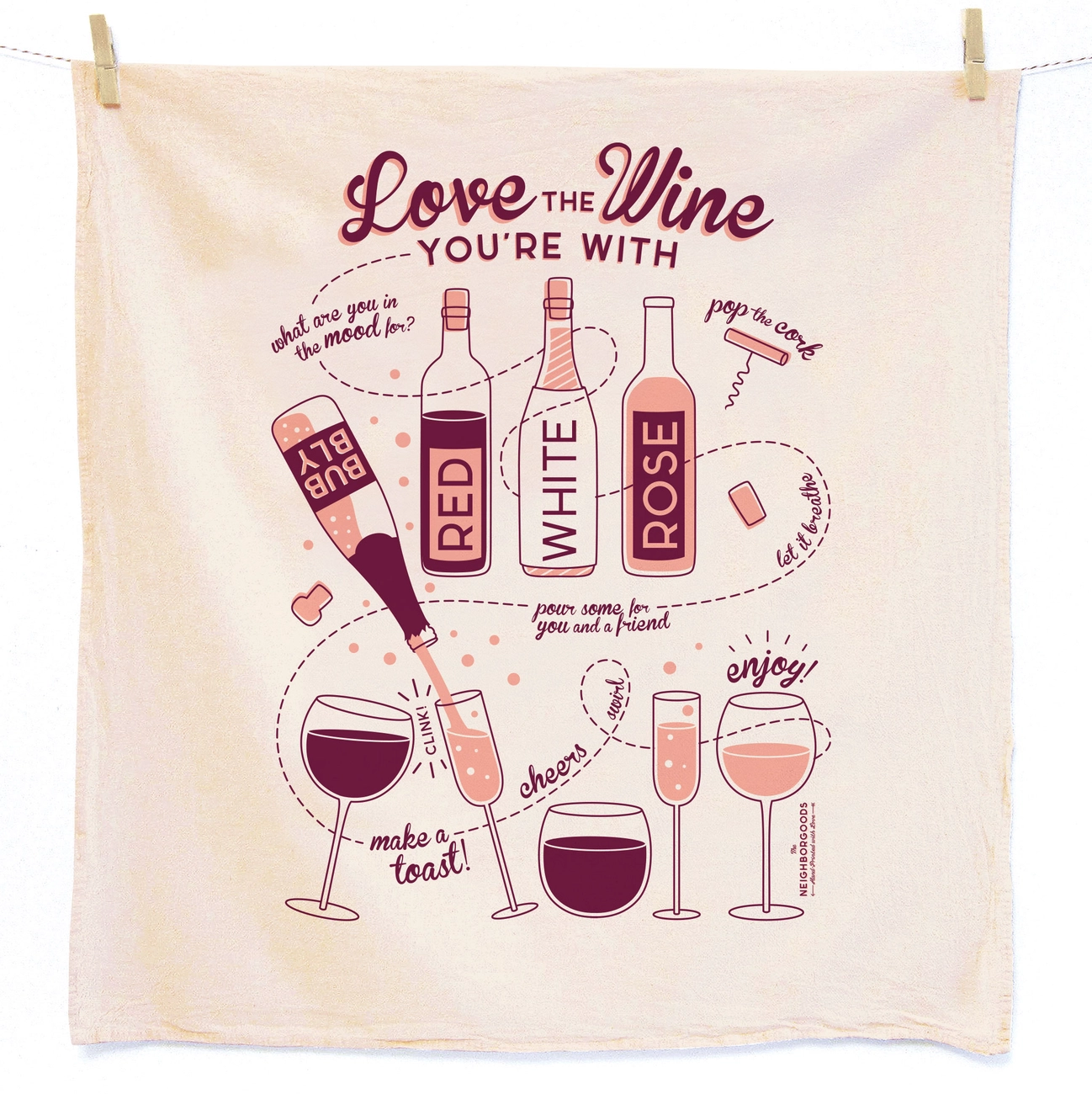 Perfect Pairing (Wine and Cheese) - Tea Towel Set of 2