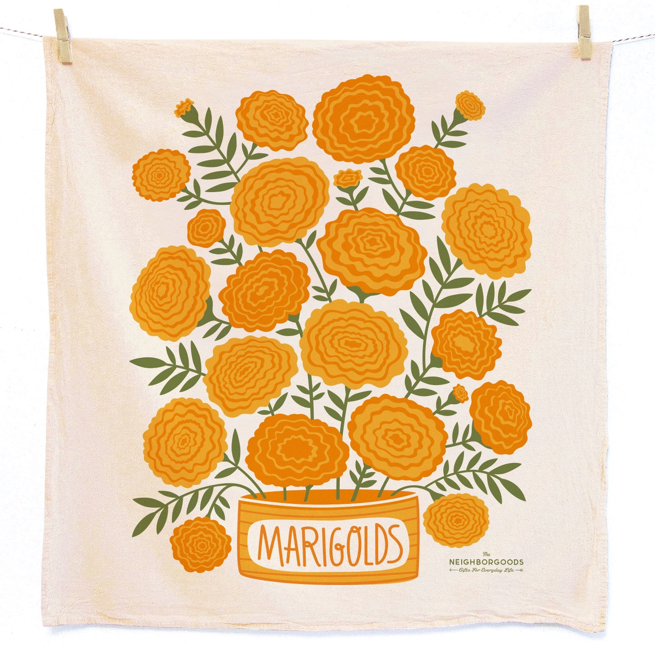 Mari Berry (Marigold and Strawberry) - Tea Towel Set of 2