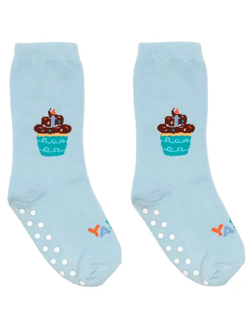 Kids 3D Packaged Crew Socks - Birthday Cupcake