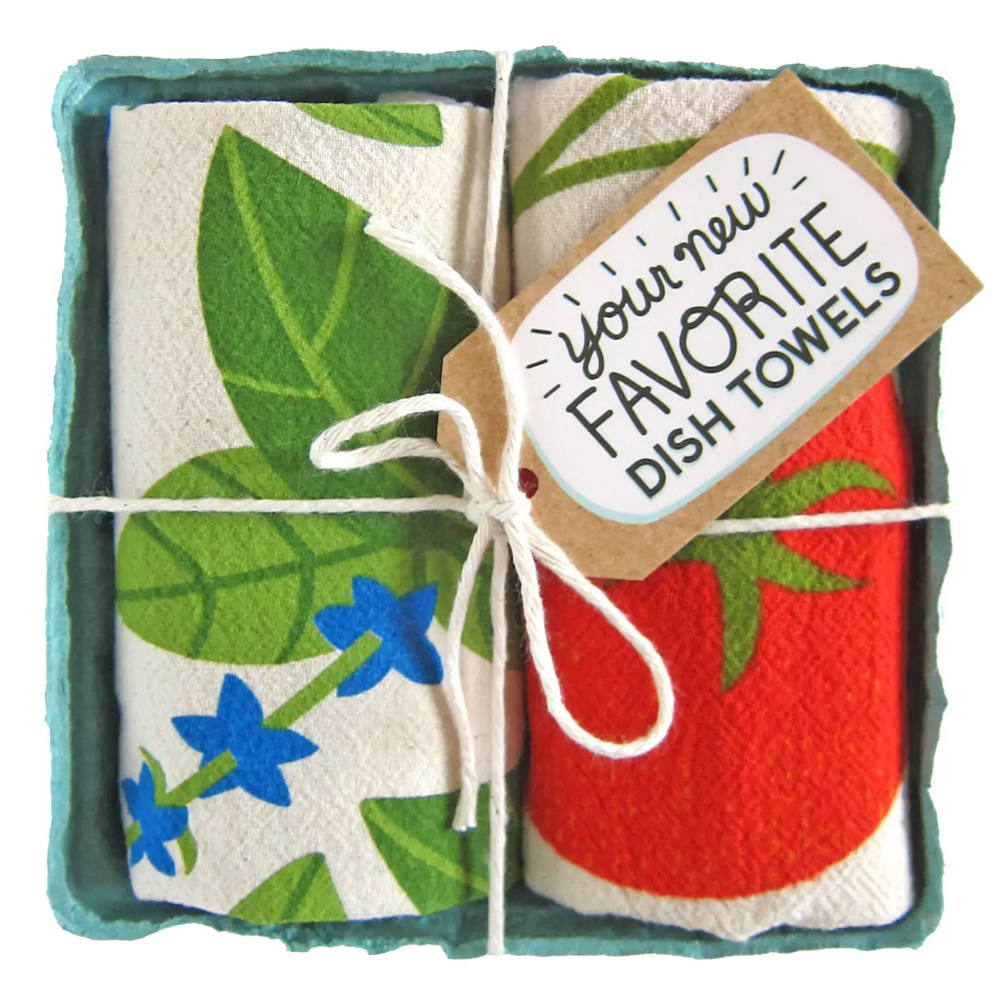 Tomato Basil (Tomato, Basil) - Tea Towel Set of 2