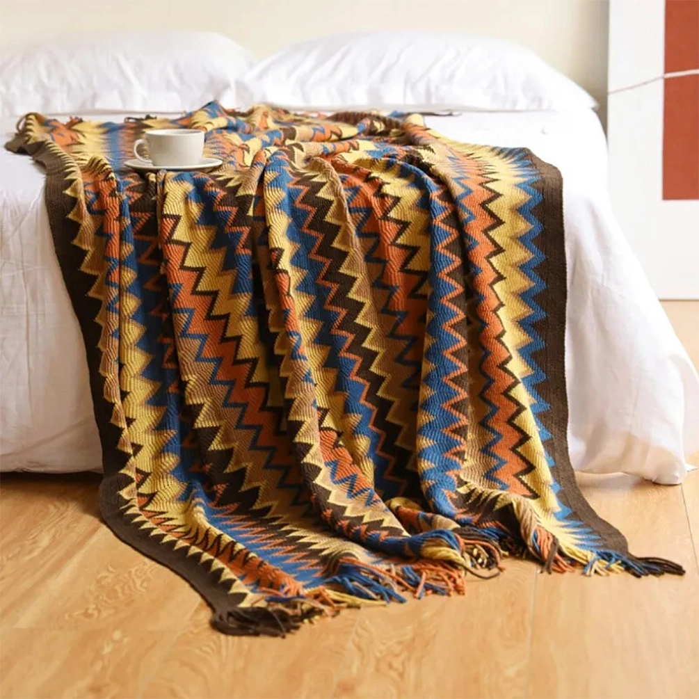 Zig Zag Soft Boho Throw Blanket