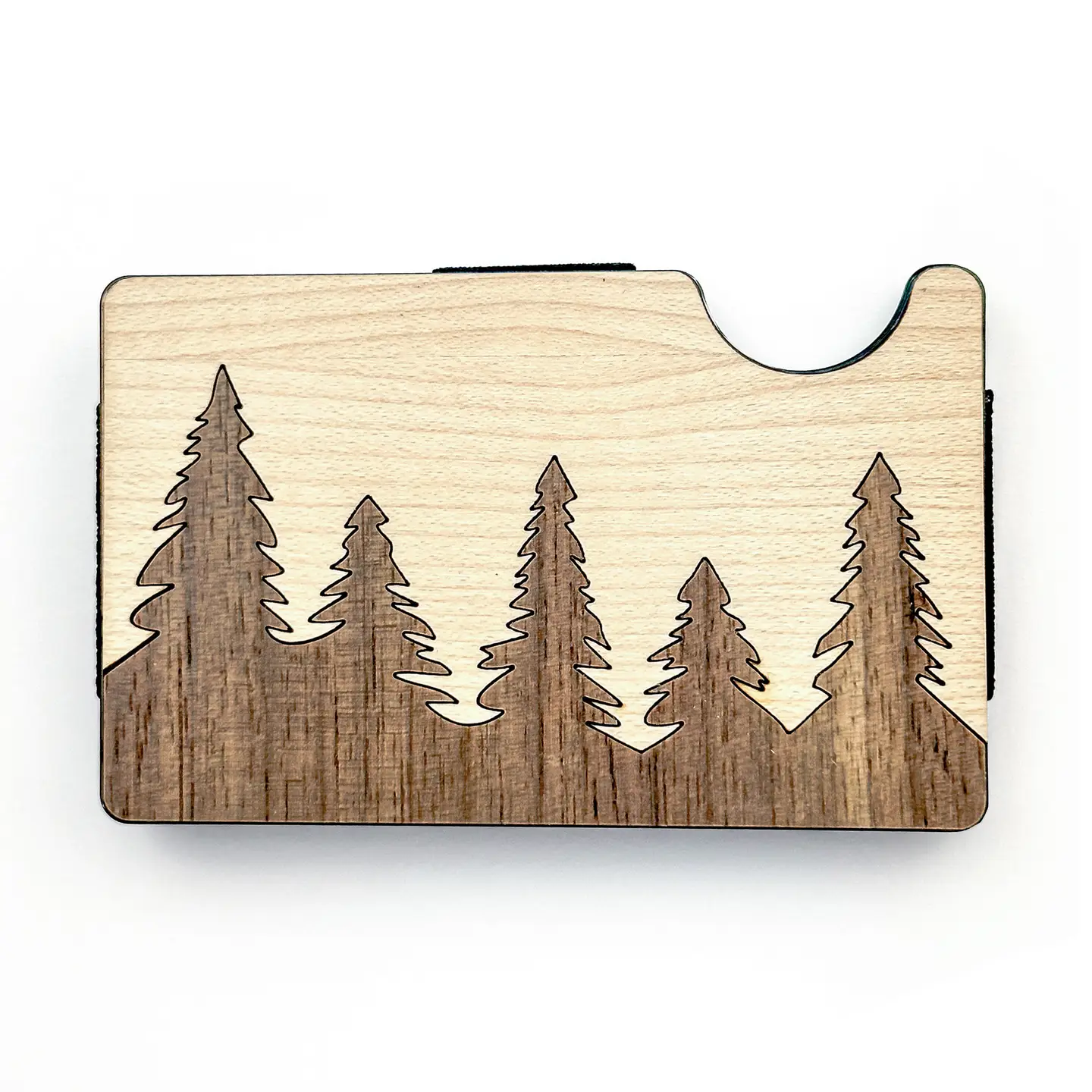 Forest Scene Wood Wallet