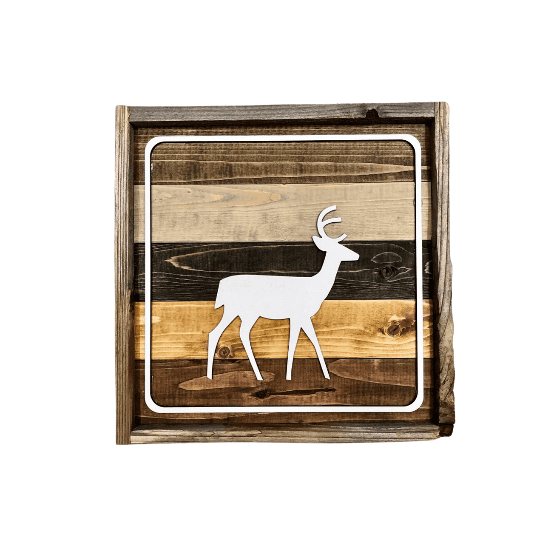 Deer Rustic Wood Sign
