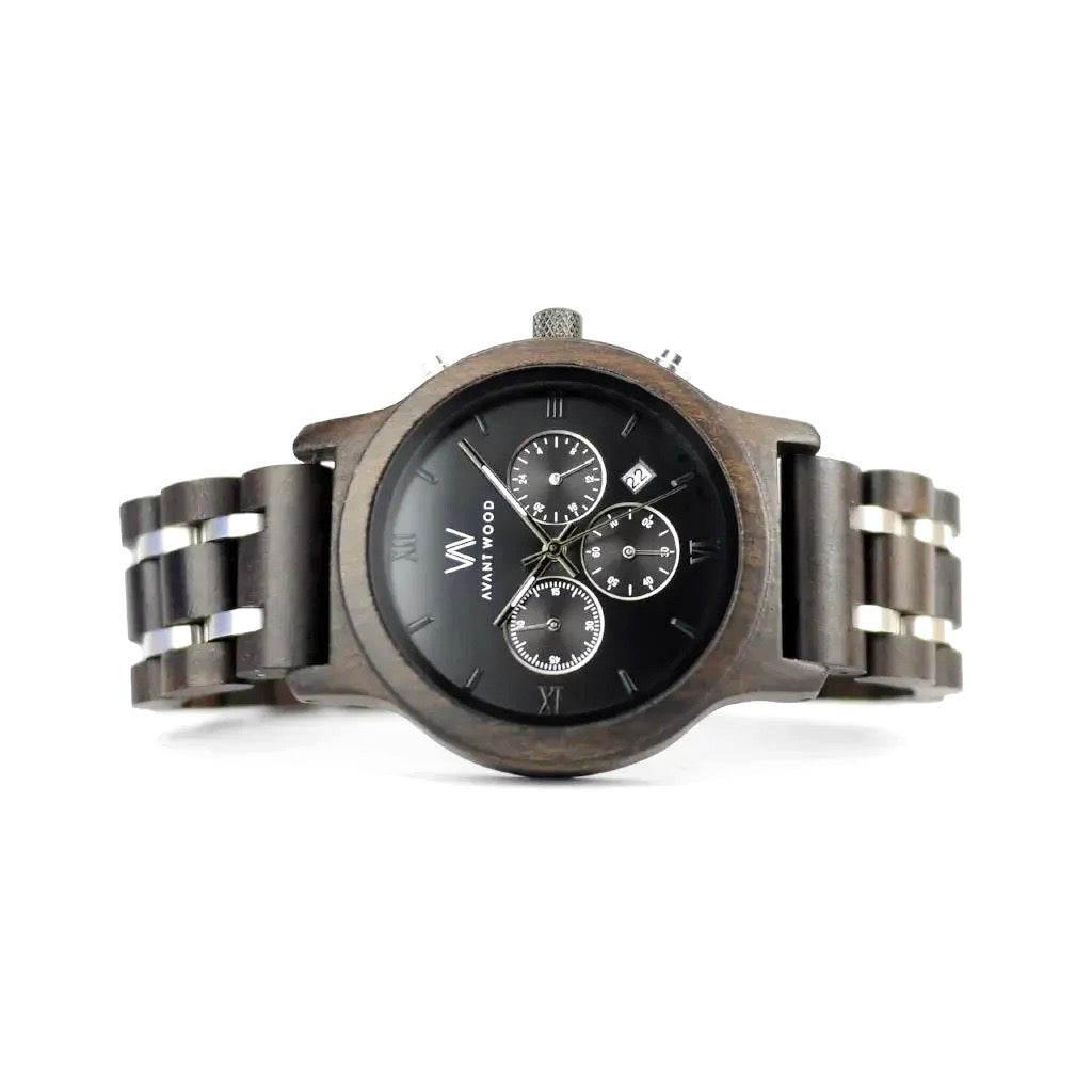 AvantWood Chrono S Ivory Black Sandalwood Premium Watch Main