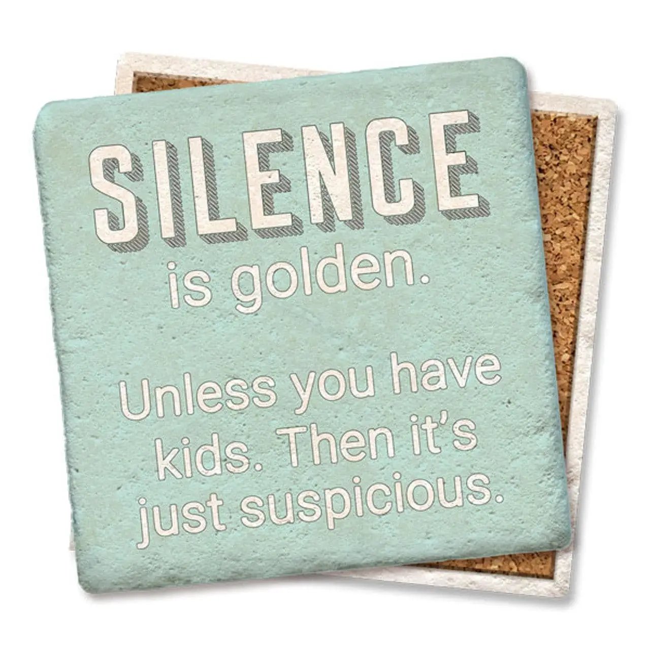 Silence is Golden Funny Kids Coaster