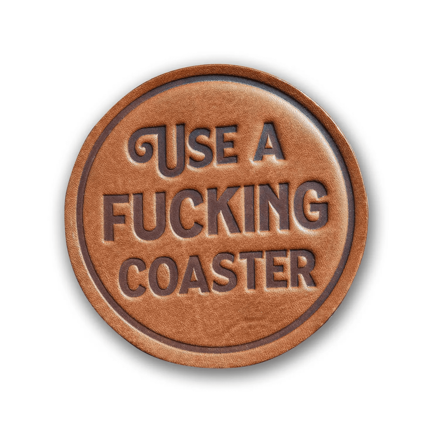 Sugarhouse Leather Coasters Use a f***ing Coaster